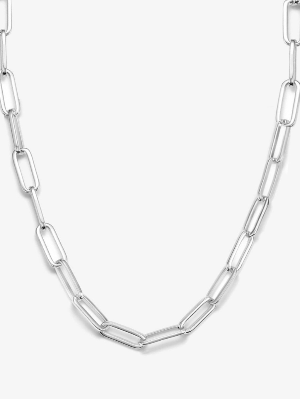 Melinda Maria Carrie Paperclip Chain Necklace - Silver New Firm